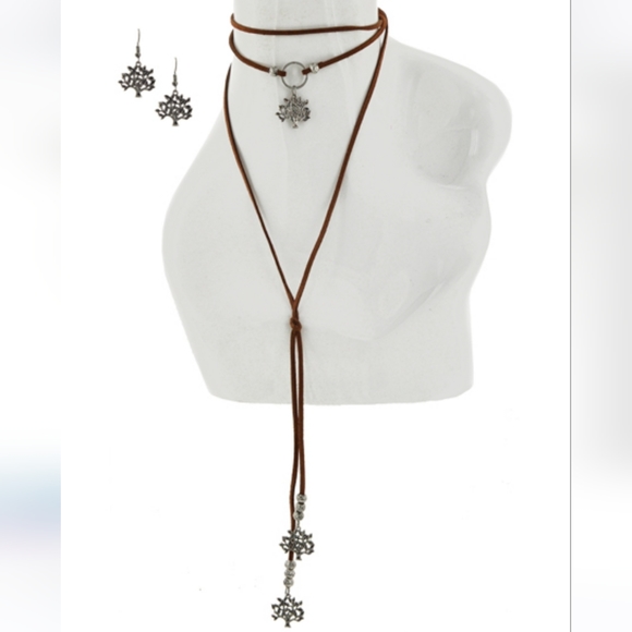 HANEE Tree of life Metal Suede Three Layer Choker - Picture 8 of 8